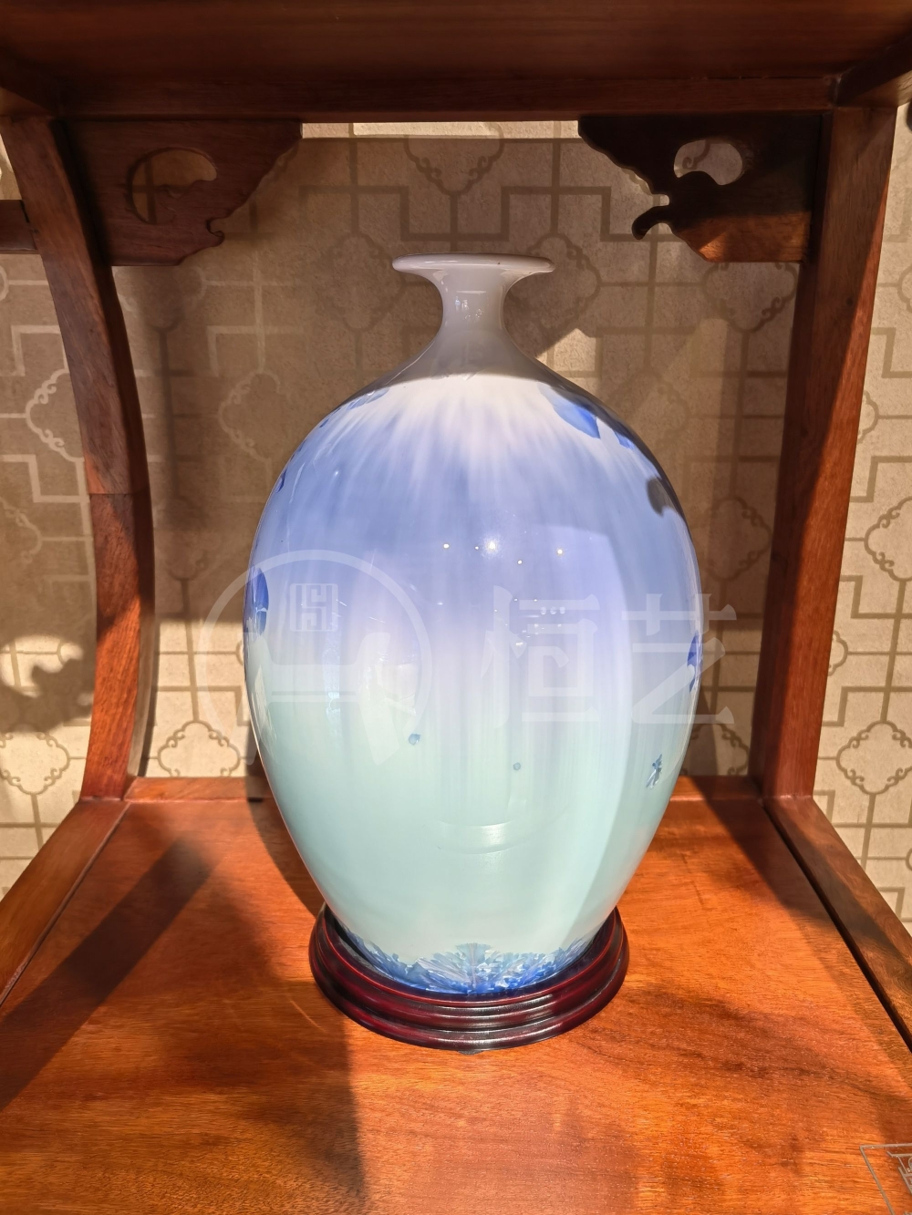 结晶釉-25cm橄榄瓶大度（山水结晶）